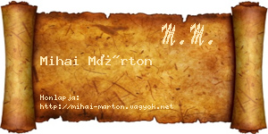 Mihai Márton névjegykártya